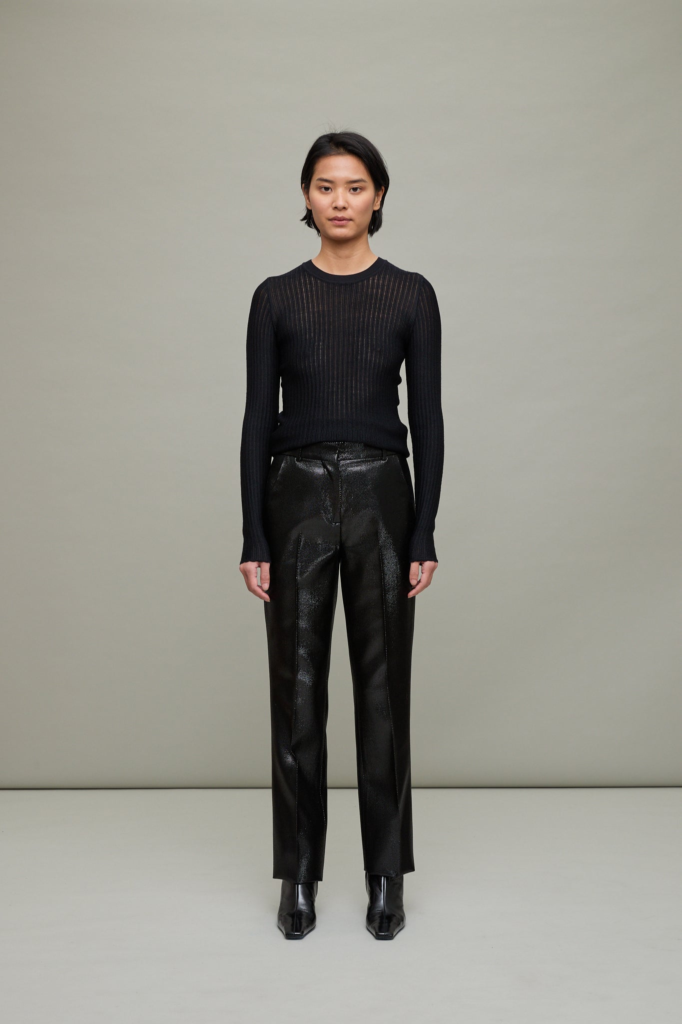 Mick Trouser in Black Lurex Twill