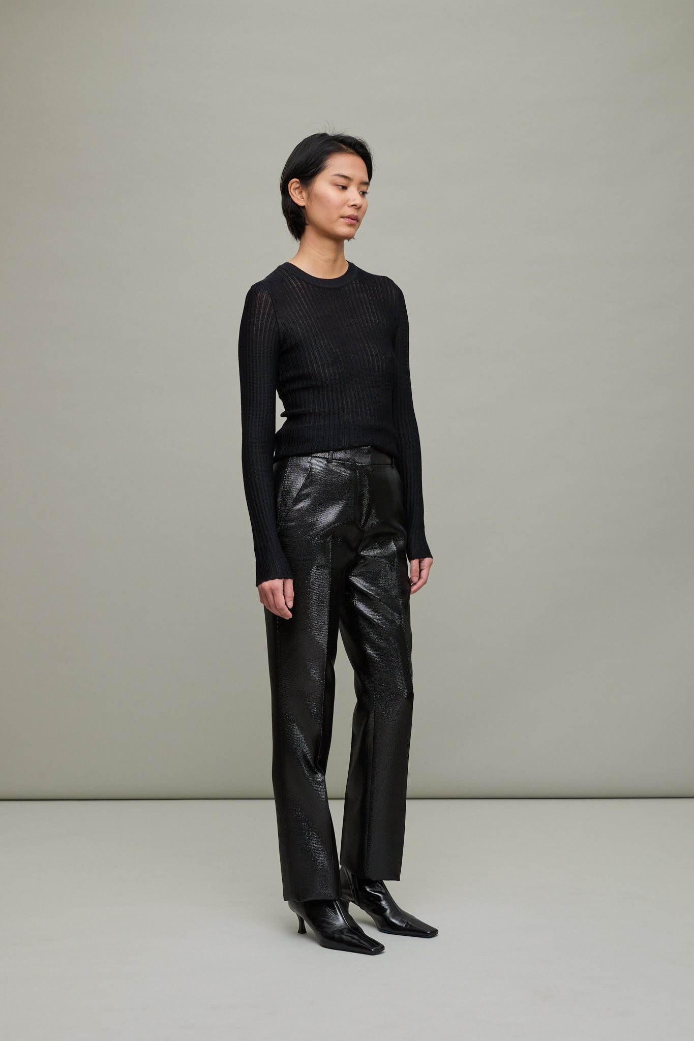 Mick Trouser in Black Lurex Twill