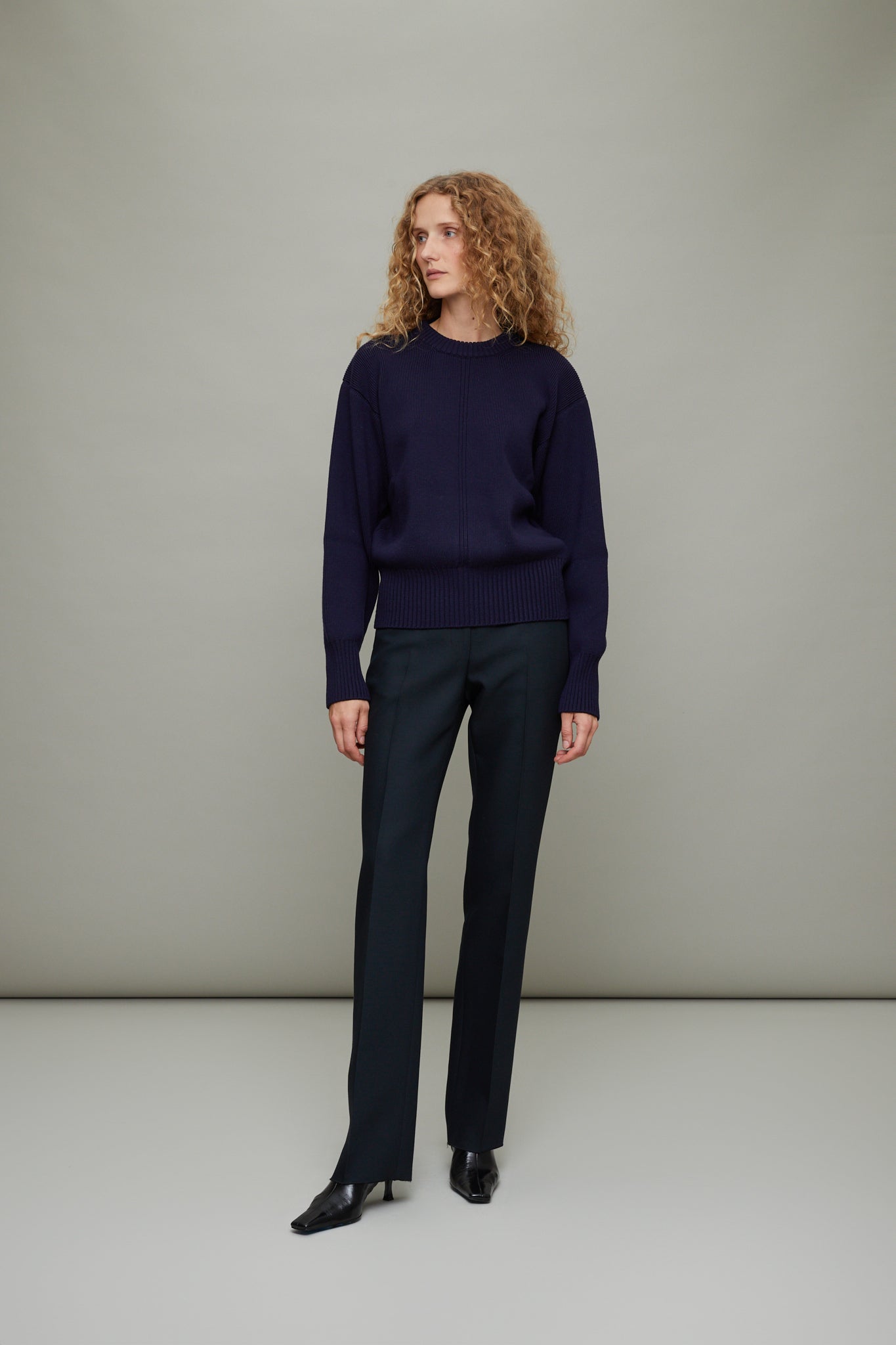 Valentina Merino Wool Sweater in Navy