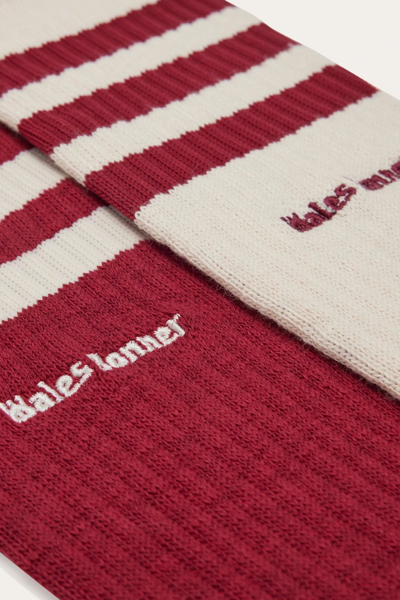 WB 3 Stripe Sock in Wonder White/Collegiate Burgundy