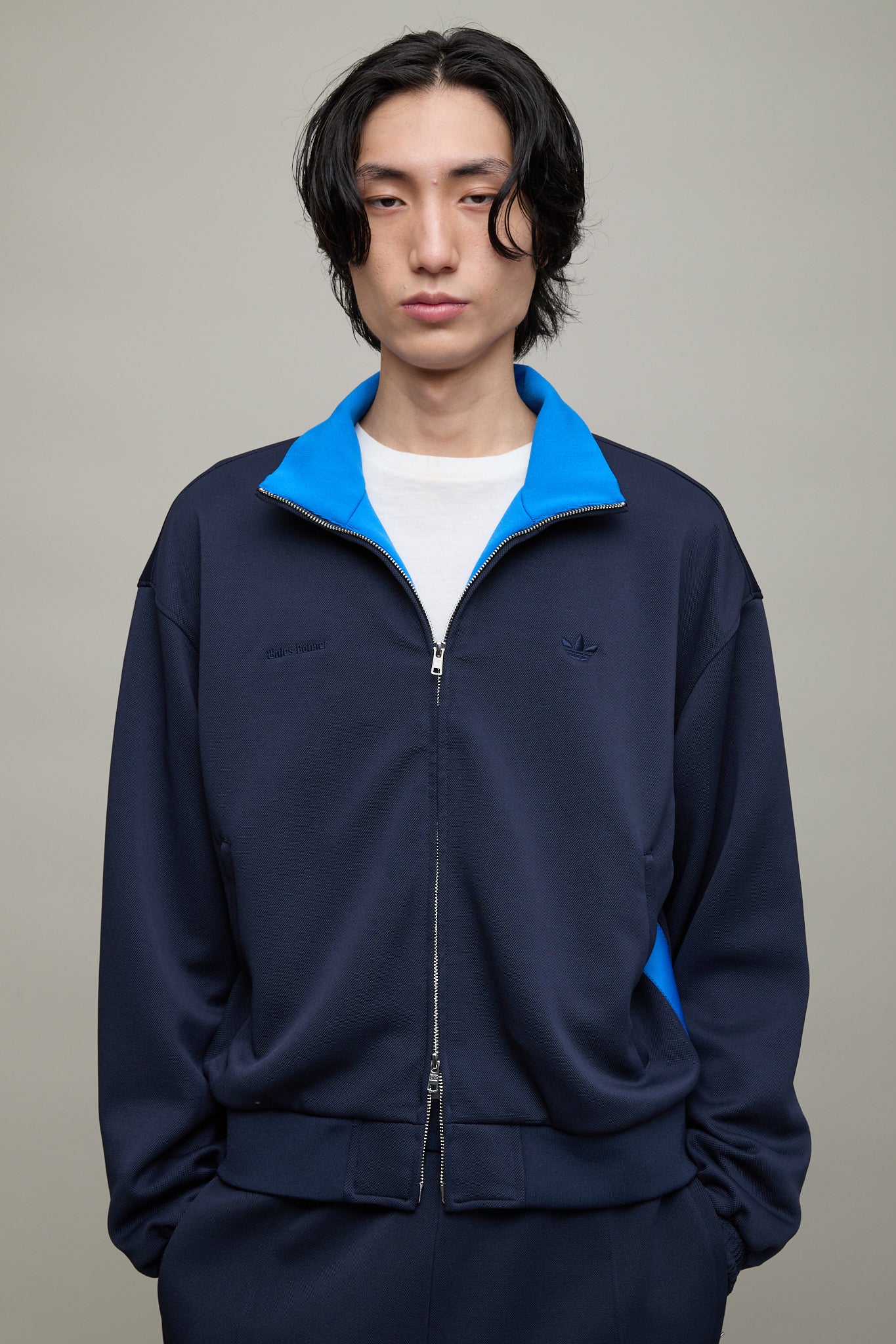 WB Pique Track Top in Navy