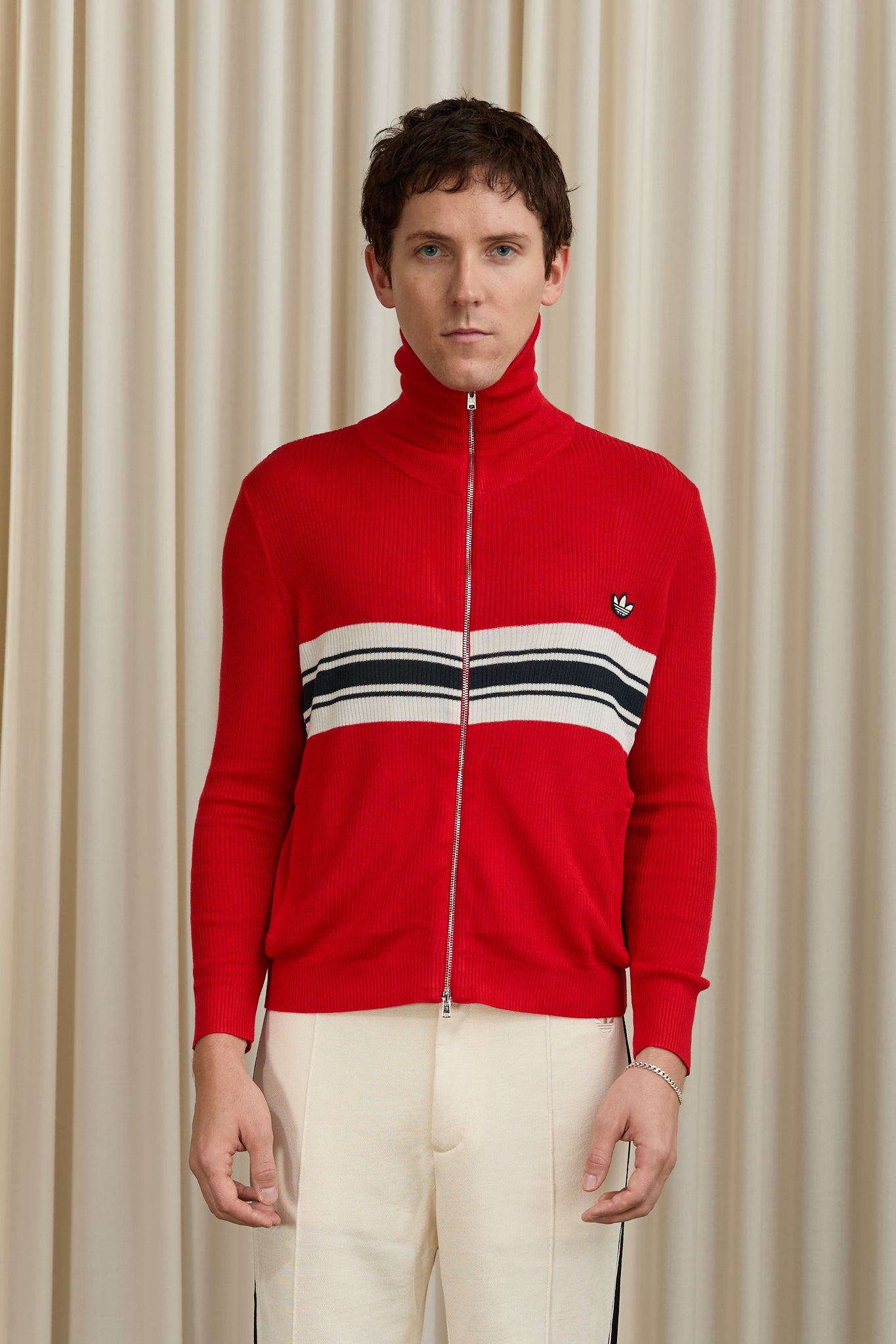 WB Knit Track Top in Red