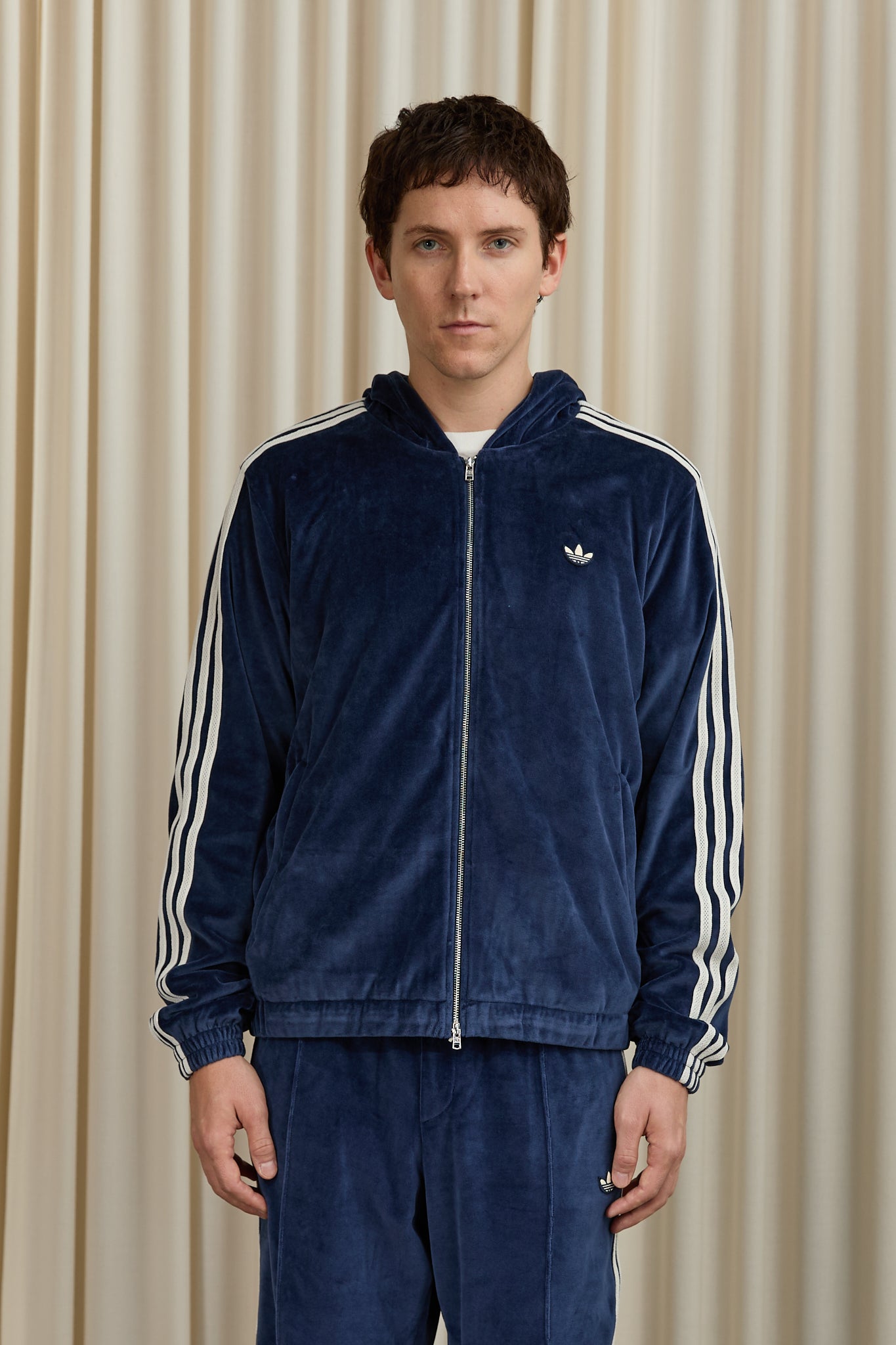 WB Velour Track Jacket in Navy