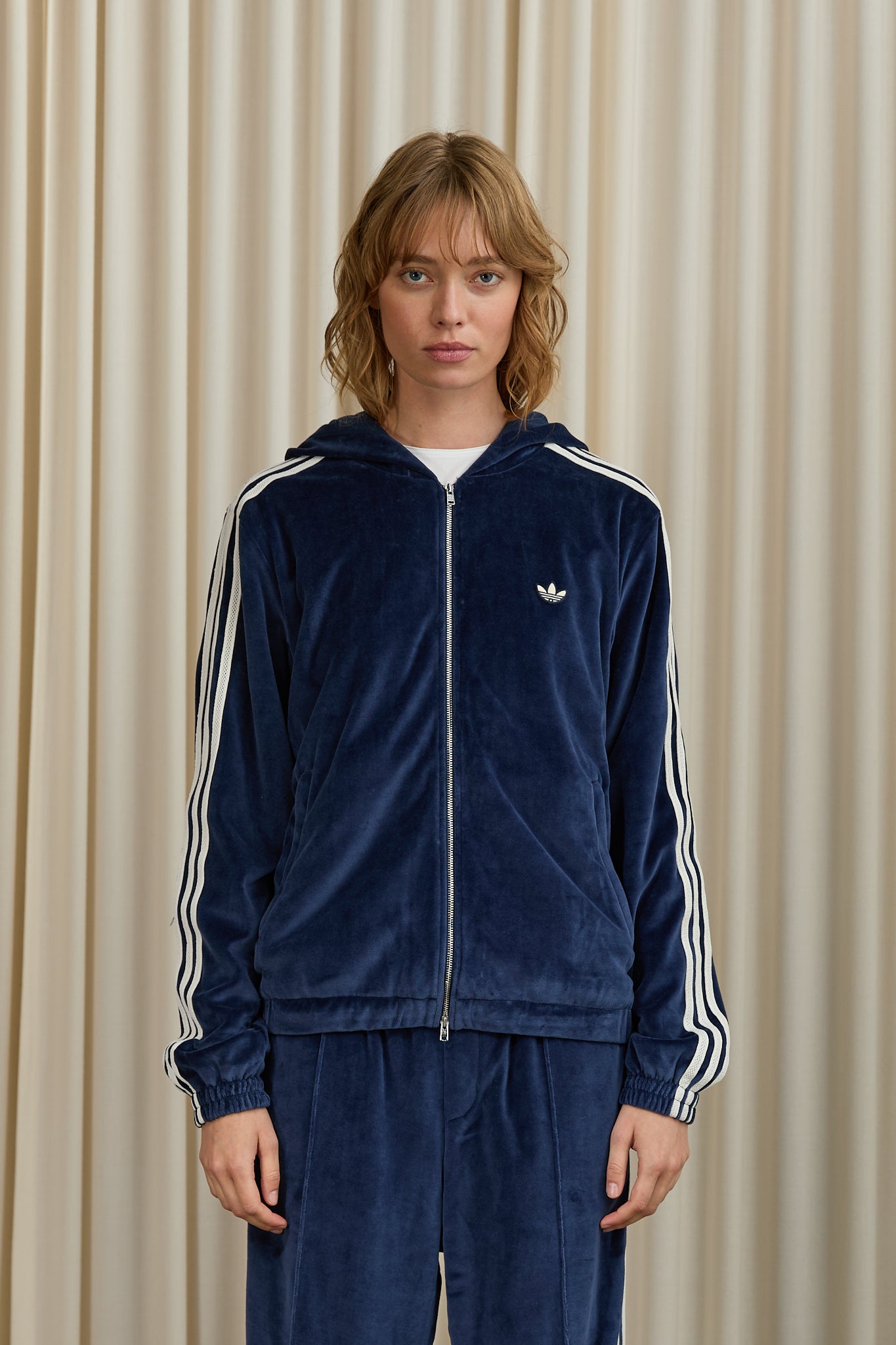 WB Velour Track Jacket in Navy