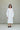 Collarless A-line Dress in White
