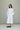 Collarless A-line Dress in White