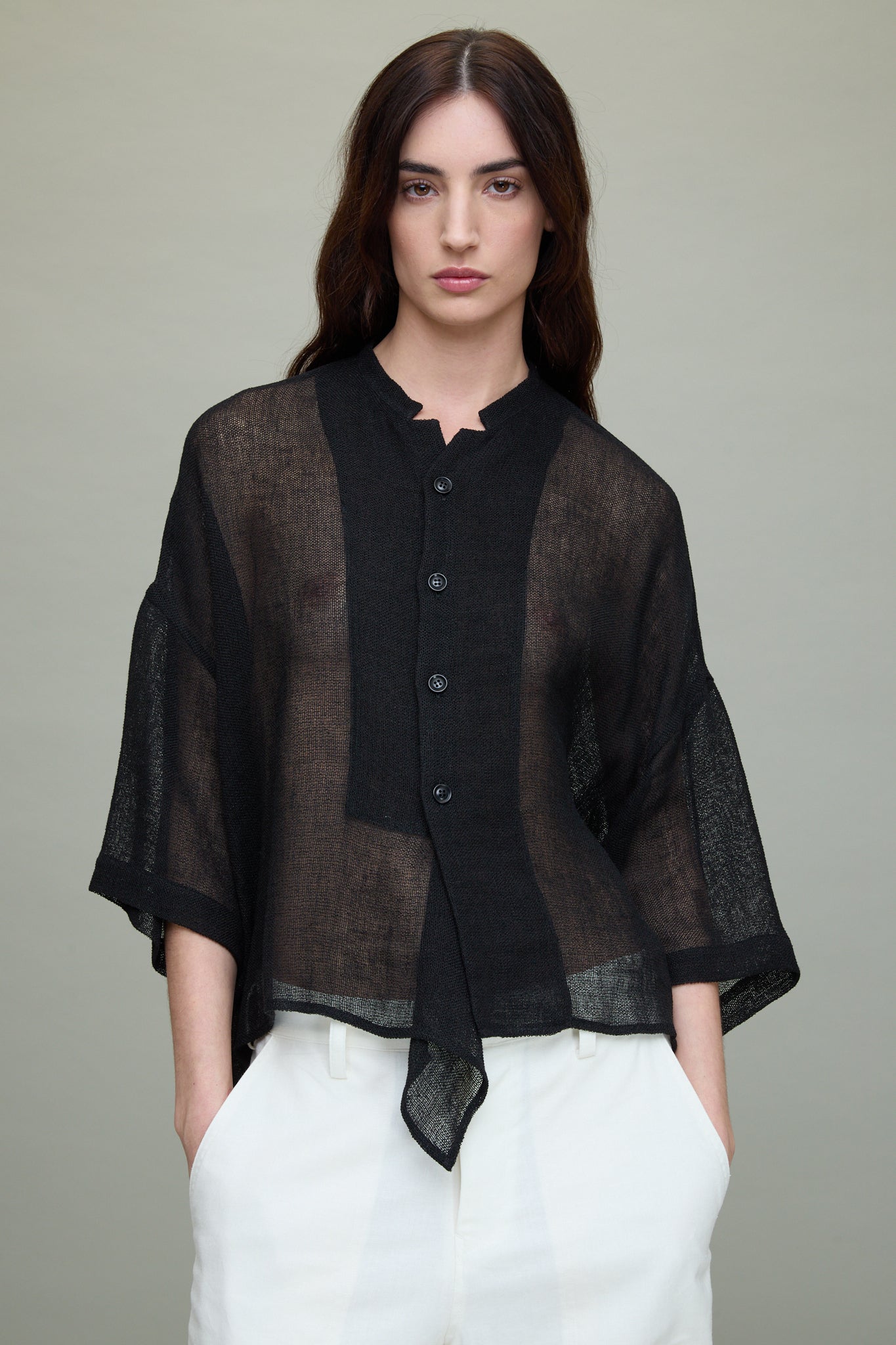 Leno Cloth Box Blouse