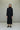 Wool Viyella W Front Long Coat in Black