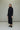 Wool Viyella W Front Long Coat in Black